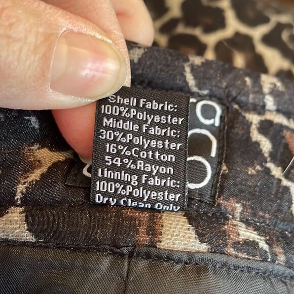 Clara Sun Woo black & gray animal print coat - Picture 9 of 9